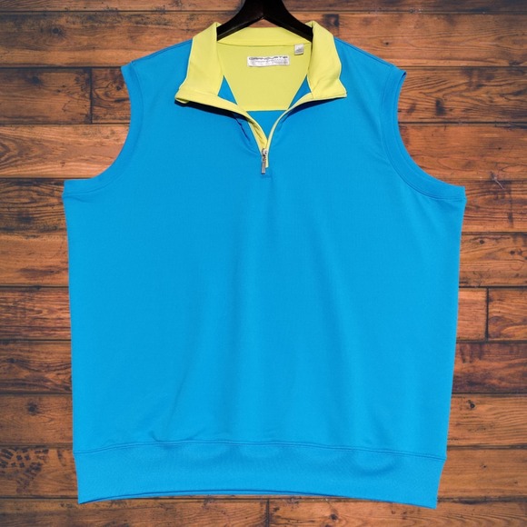Carnoustie Other - Carnoustie Golf Vest Mens Large 1/4 Zip Performance Pullover Blue Preppy Classic